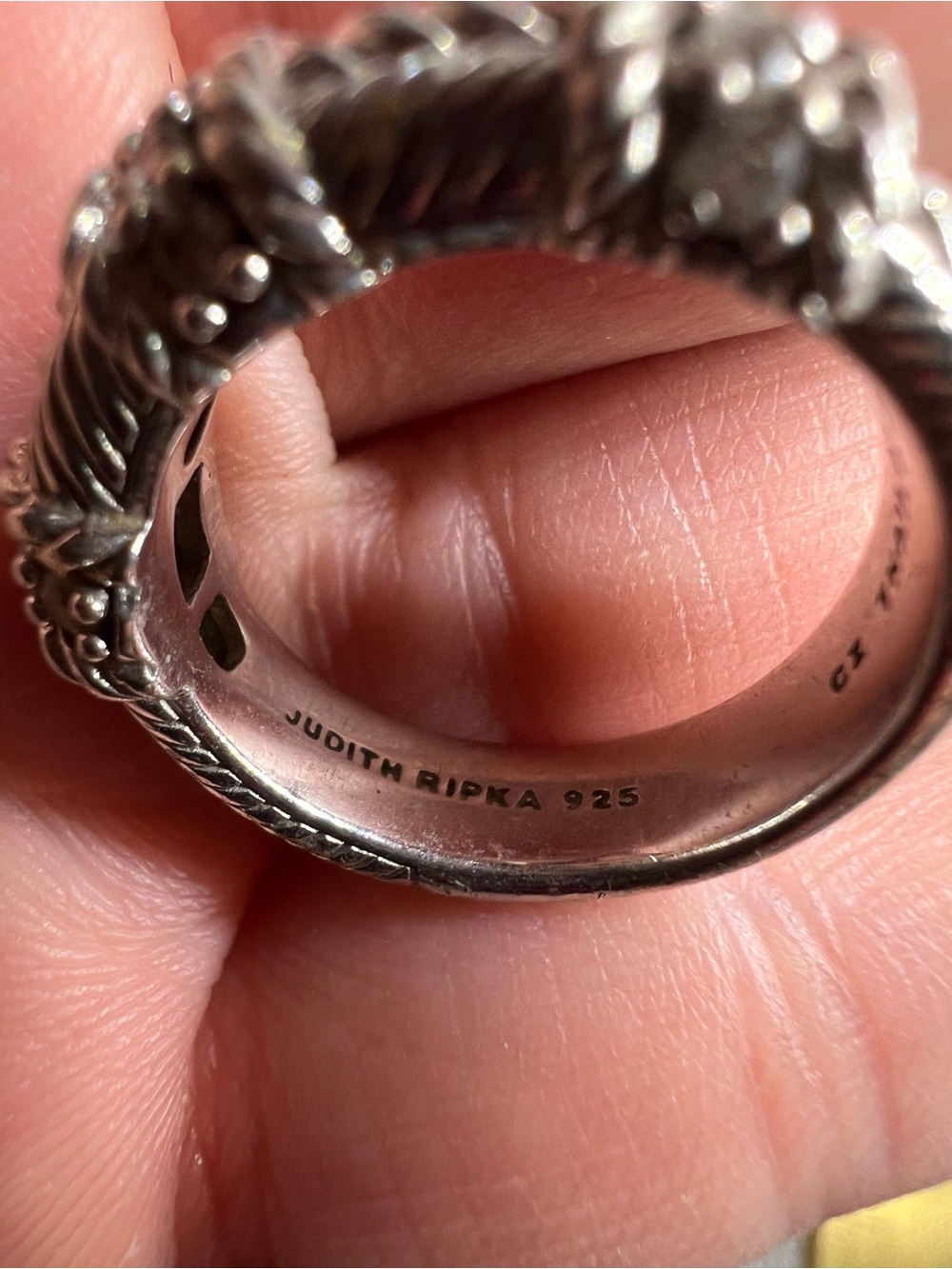 Judith Ripka Silver Braided Floral Band Ring - Picture 8 of 15
